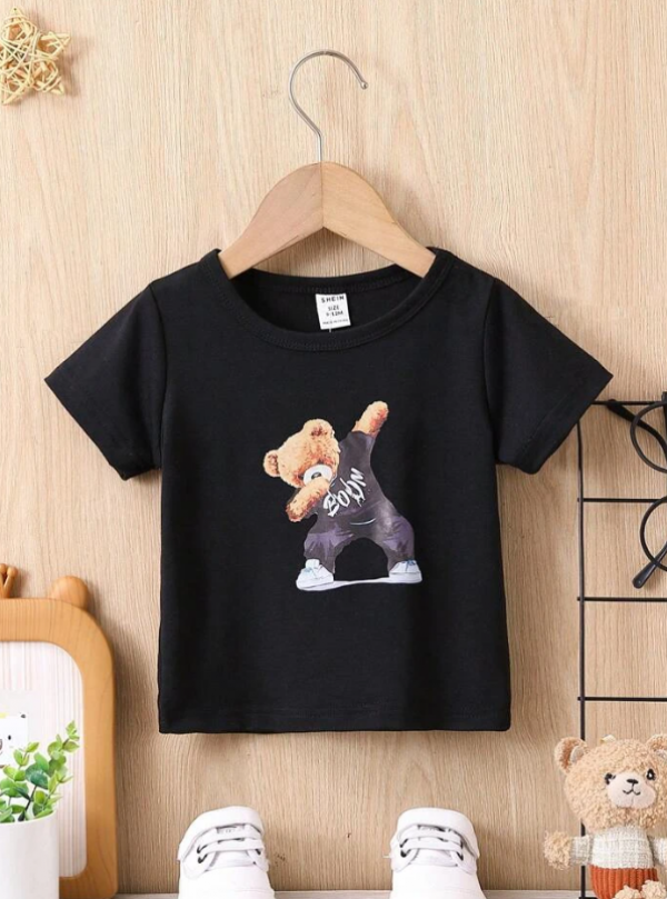 Kaos dengan print gambar boneka teddy bear